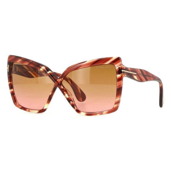 A0883Z New TOM FORD Flore Havana Butterfly FT1195/S 54F Sunglasses Women - Picture 1 of 4